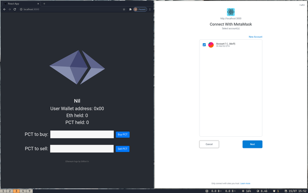 Chrome: Connect with Metamask