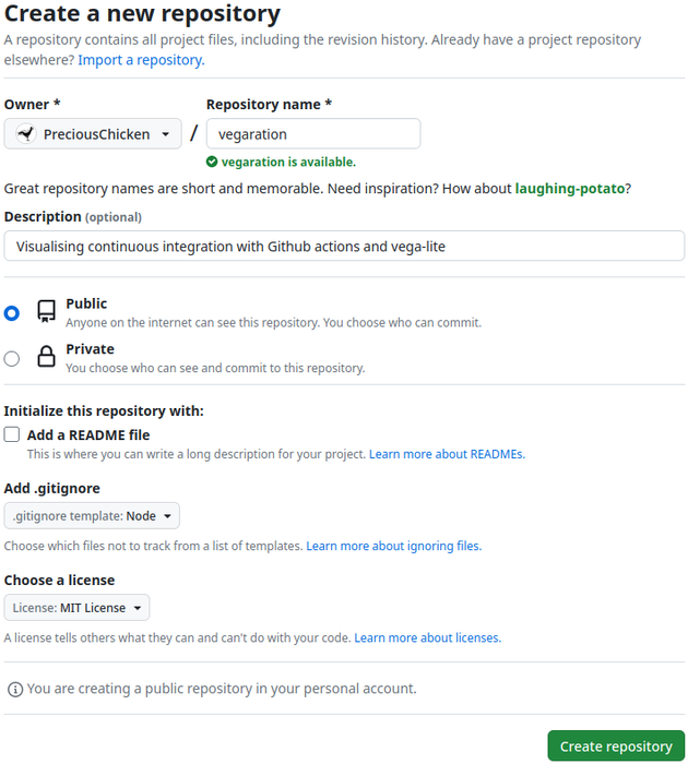 Create a new github repo